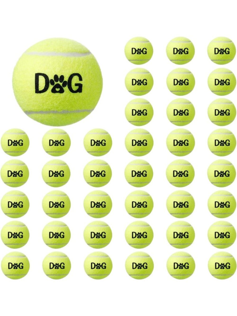40 Pack Interactive Dog Tennis Balls - Bulk Fetch Toys, 2.5 Inch Size